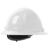 Kilimanjaro Full Brim Hard Hat with HDPE Shell, 4-Point Textile Suspension and Wheel Ratchet Adjustment - White